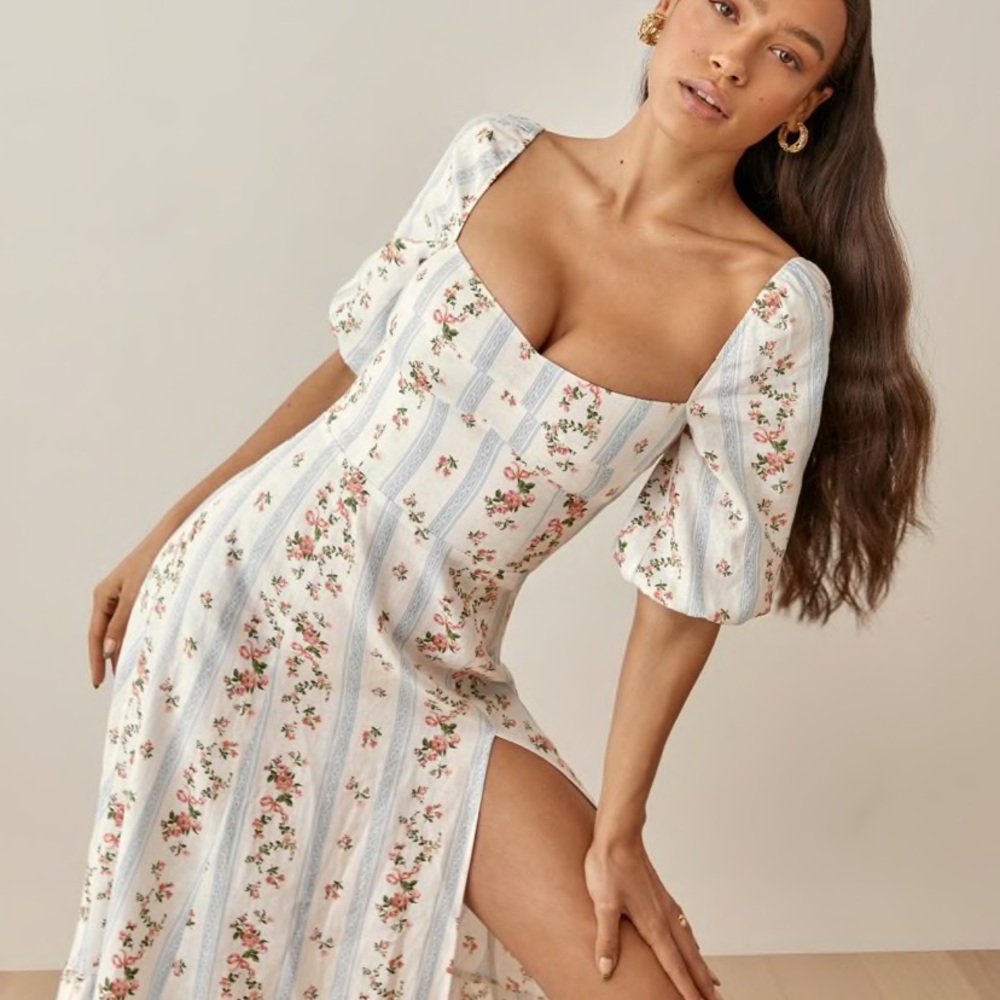 Reformation Belgium Linen Dress Surrey